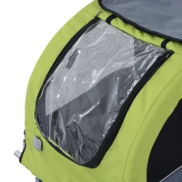 Pawhut Remorca Bicicleta Caini – 130×90×110 cm, Verde & Ventilata(m-6)