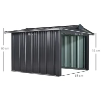 Outsunny garaj metalic pentru masina de tuns iarba, 88x87cm(m-3)