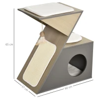 PawHut cusca pentru pisici, 60x37x65cm, gri(m-3)