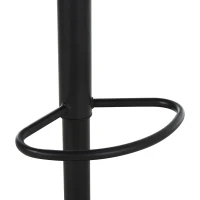 Homcom Set 2 scaune de Bar Pivotante din Otel Negru si Lemn cu Inaltime Reglabila(m-8)