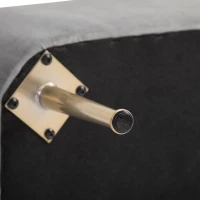 Homcom Pouf Captusit cu Invelis Gri Deschis si Picioare din Metal(m-9)