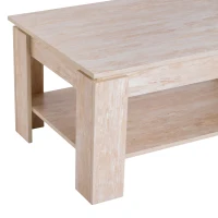 Homcom Masa pentru Cafea Joasa pe 2 Niveluri Culoare Lemn Stejar Deschis 110x65x47cm(m-5)