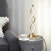 HomCom lampa de masa, cu lumina LED, Ф12.5x45cm, aurie(m-2)