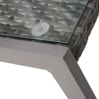 Outsunny Set Mobilier pentru Extern Canapea si Fotolii cu Masuta in PE Rattan si Aluminiu Gri(m-8)