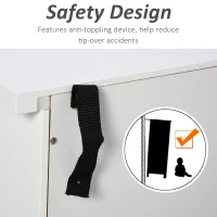 HOMCOM Dulap de bucatarie din lemn alb cu design anti-rasturnare 136x42.5x86 cm(m-6)