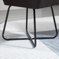 Homcom Set 2 Scaune 60×56,5×85 cm – Piele Sintetica Maro, Design Modern(m-7)
