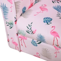 Homcom Fotoliu pentru Copii 3-6 ani Captusit cu Spuma de Cauciuc Fantezie Flamingo Roz(m-7)