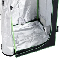 Outsunny Cort Hidroponic din Oxford 600D cu 5 Orificii de Ventilație Reglabile și Fereastră, 80x80x160 cm, Negru(m-8)