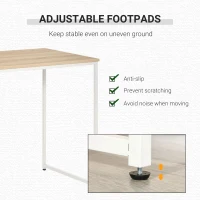 HOMCOM Masa de Birou cu Raft Masa de Birou Oficiu Suport PC Computer Stejar Alb(m-5)