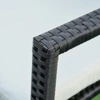 Outsunny Set 4 Scaune de Gradina si Masa cu blat d Sticla Mobilier Ratan PE(m-10)