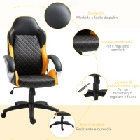Vinsetto Scaun de Birou Ergonomic Inaltime Reglabila Balansoar si Roti(m-7)