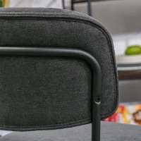 HOMCOM Set de 4 Scaune moderne Capitonate si Stivuibile, din Tesatura si Metal Gri(m-9)