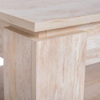 Homcom Masa pentru Cafea Joasa pe 2 Niveluri Culoare Lemn Stejar Deschis 110x65x47cm(m-7)