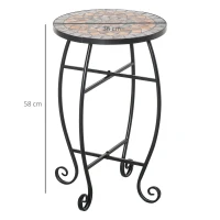 Outsunny Masuta de Gradina si Exterior din Metal si Ceramica Verde si Portocalie(m-3)