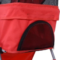 PawHut Carucior pentru Animale de Companie Pliabila, Rosu, 75 x 46 x 94 cm(m-11)
