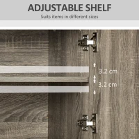 HOMCOM Bufet Modern pentru Bucatarie sau Sala de Pranz, 71x41x178cm - Gri(m-7)