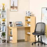 HOMCOM Birou modern cu Librarie din Lemn 120x55x120cm(m-2)