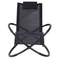 Outsunny Scaun Balansoar Modern in Textilen, Negru,154x80x84cm(m-4)