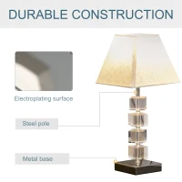 HOMCOM Lampa de Masa Cuplare E14, Abajur de Noptiera, Casa si Birou(m-7)