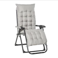 Outsunny Sezlong de Gradina Pliabil cu Spatar Inclinabil si Saltea, 90x65x110cm(m-1)