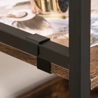 HOMCOM Cuier de perete cu suport de pantofi si rafturi stil industrial 80x40x200cm(m-8)