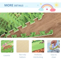 HOMCOM Covoras Puzzle 24 Piese Impermeabil Antiderapant din EVA acopera 9㎡(m-7)