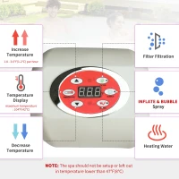 Outsunny Hidromasaj Gonflabil 100 Jeturi Incalzire 40° C pentru 4-6 Persoane(m-5)