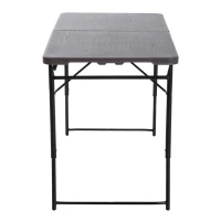 Outsunny Masa Camping Pliabila Portabila cu Inaltimea Reglabila Efect Lemn 122x61x53 / 71,5cm(m-9)