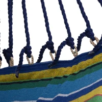 Outsunny Hamac Scaun Acoperis cu Taburet in Lemn Galben si Albastru(m-11)