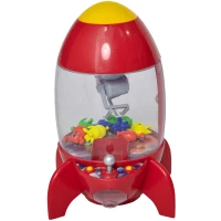 HOMCOM joc- prinde Papusa pentru copii 3-8 ani forma racheta muzica lumini rosu(m-4)