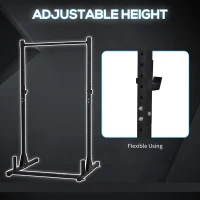 HOMCOM Suport pentru Haltere cu Inaltime Reglabila pe 32 Niveluri de 26-196cm Statie Fitness din Otel - Negru(m-4)