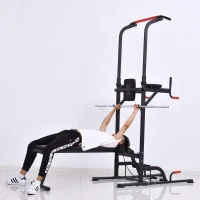 Homcom aparat fitness multifunctional, reglabil, negru(m-2)