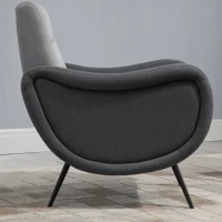 HOMCOM Fotoliu Modern pentru Dormitor Sufragerie Tesatura Gri 72x81x86cm(m-8)