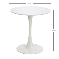 HOMCOM Masa de Cocktail Rotunda Minimal cu Baza din Metal Alb D70 x 73 cm(m-3)