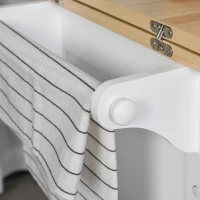 HOMCOM Carucior de bucatarie dulap 4 roti 360° sertar din lemn alb(m-11)