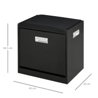 HOMCOM Pouf pentru Incaltaminte cu Sertar, Suport de Pantofi Economie de Spatiu cu Scaun Captusit(m-3)