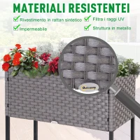 Outsunny vas de flori, cu raft, 70x30x72cm, gri(m-6)
