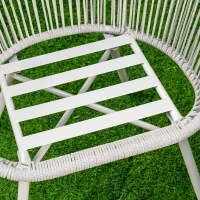 Outsunny set 3 piese, 1 masa si 2 scaune pentru exterior, crem(m-8)