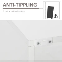 HOMCOM Bufet Modern cu Usa si lumini LED cu Finisaj Lucios si Rafturi din Sticla(m-7)