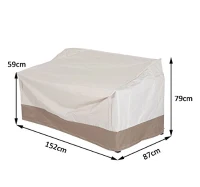 HomCom Prelată pentru Acoperirea Mobilierului din Material Oxford, Crem și Maro, 152x87x59/79cm(m-3)