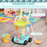 HOMCOM Set Curatenie Jucarie pentru Copii 3-6 Ani cu Carucior Mop Galeata(m-5)