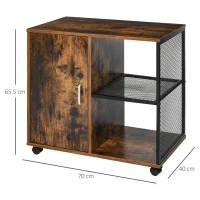 HOMCOM Dulap Multiuz pentru Imprimanta, cu Rotite, Stil nordic, Casa si Birou(m-3)