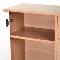 Homcom Mobilier Dulap cu Usi Basculante Comoda Design Nordic Lemn Stejar Alb 145 x 30 x75 cm(m-8)