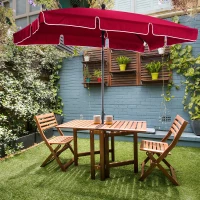 Outsunny Umbrela de Gradina Dreptunghiulara Reglabila in aluminiu, Rosu(m-2)