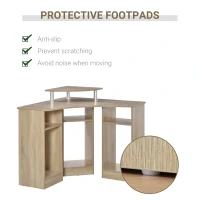 HOMCOM Birou Unghiular pentru Camera Birou pentru Computer din Lemn cu Raft pentru Monitor(m-6)