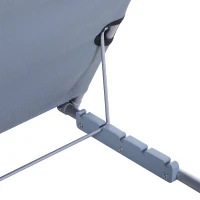 Outsunny Set 2 Saltele Plaja Gri – Pliabile cu Spatar Reglabil(m-10)