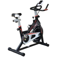 Homcom Cyclette Allenamento Aerobico da Casa Professionale in Acciaio, Nero(m-6)