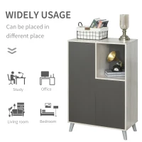 HOMCOM Biblioteca moderna mobila multifunctionala din lemn cu 2 usi si spatiu deschis(m-5)