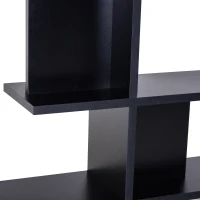 Homcom Mobilier cu Rafturi Librarie 5 Niveluri in Lemn, Negru, 120x28.6x160cm(m-10)