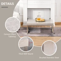 HOMCOM Masuţa pentru cafea cu Efect ciment Stil Industrial Modern Otel si MDF(m-6)